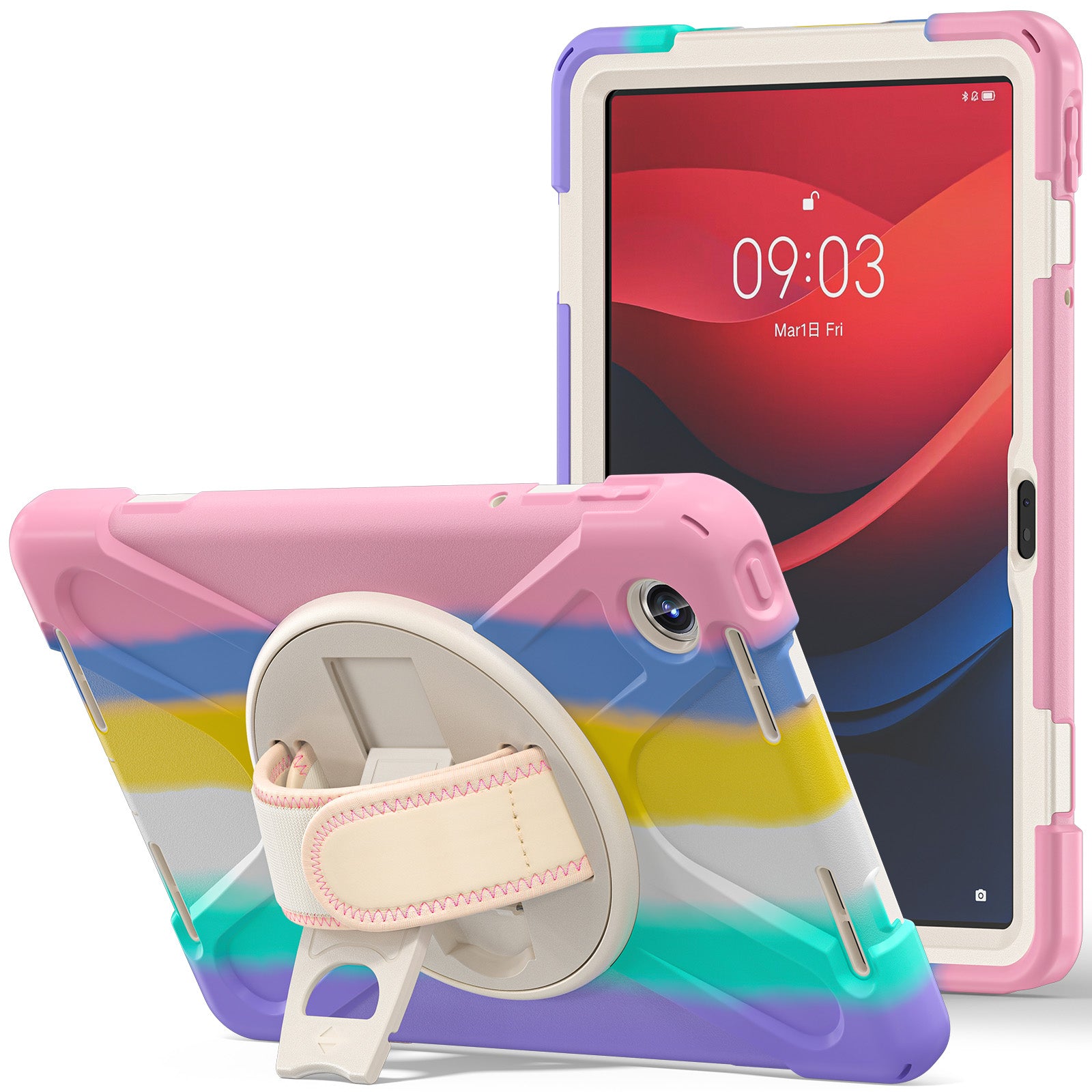 For Lenovo Tab M11 TB-330FU / 331FC / Xiaoxin Pad 11 2024 Case Hand Strap Protective PC+Silicone Tablet Cover For Lenovo Tab M11 TB-330FU / 331FC / Xiaoxin Pad 11 2024 Case Hand Strap Protective PC+Silicone Tablet Cover